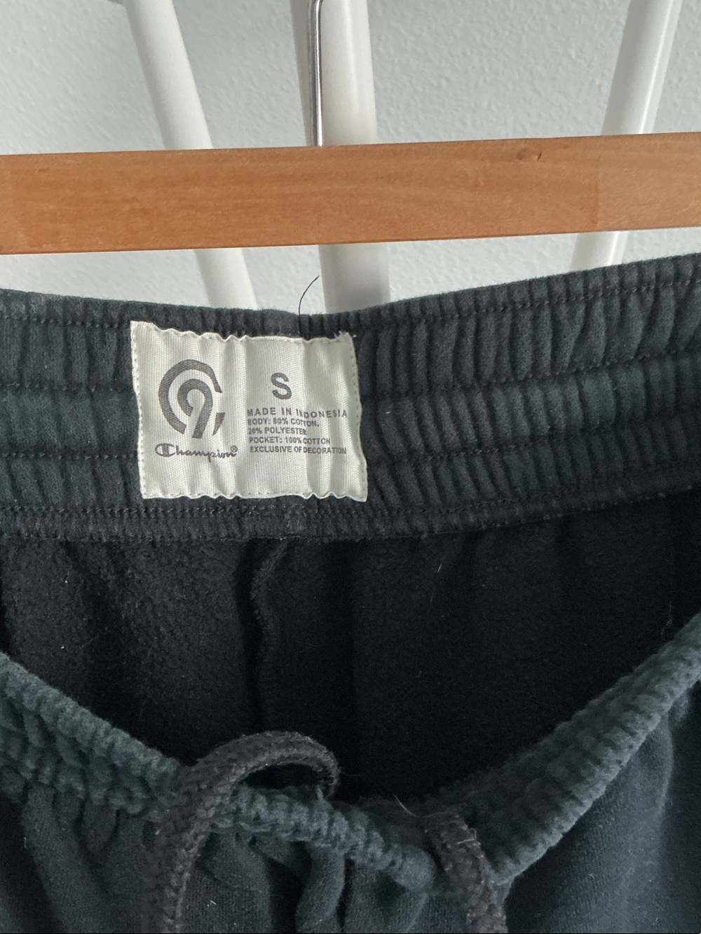 Champion Black Fleece Joggers with Elastic Waist - Picture 4 of 4